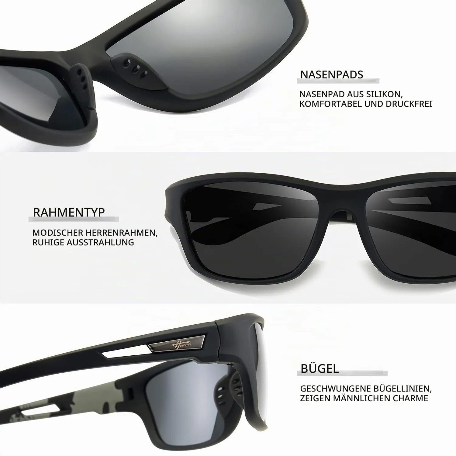 Hemens Sport Sonnenbrille blau polarisiert