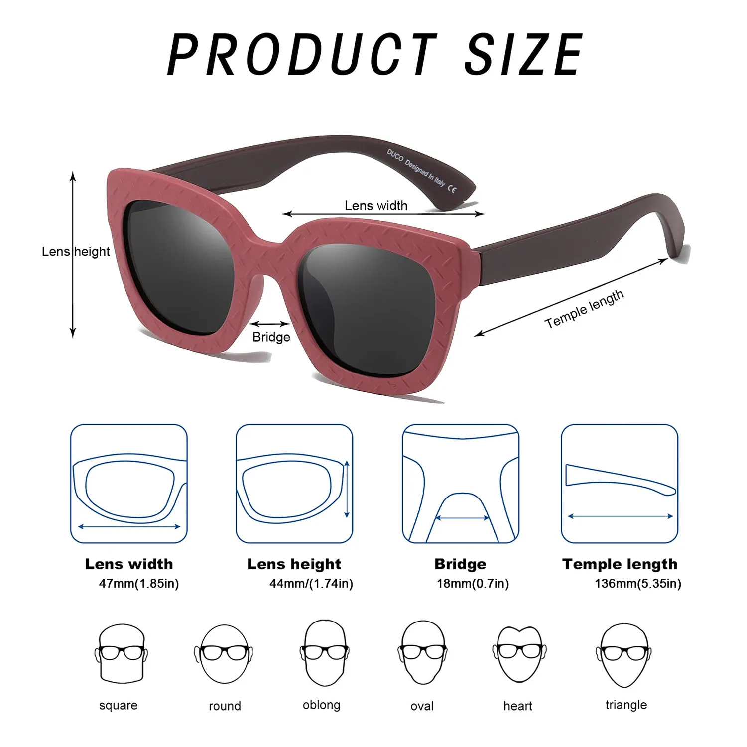 DUCO K019 Kinder Sportbrille polarisiert 6-12 Jahre
