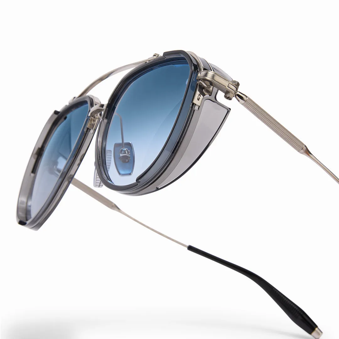 Akoni Echo Sonnenbrille Brushed Silver Aviator