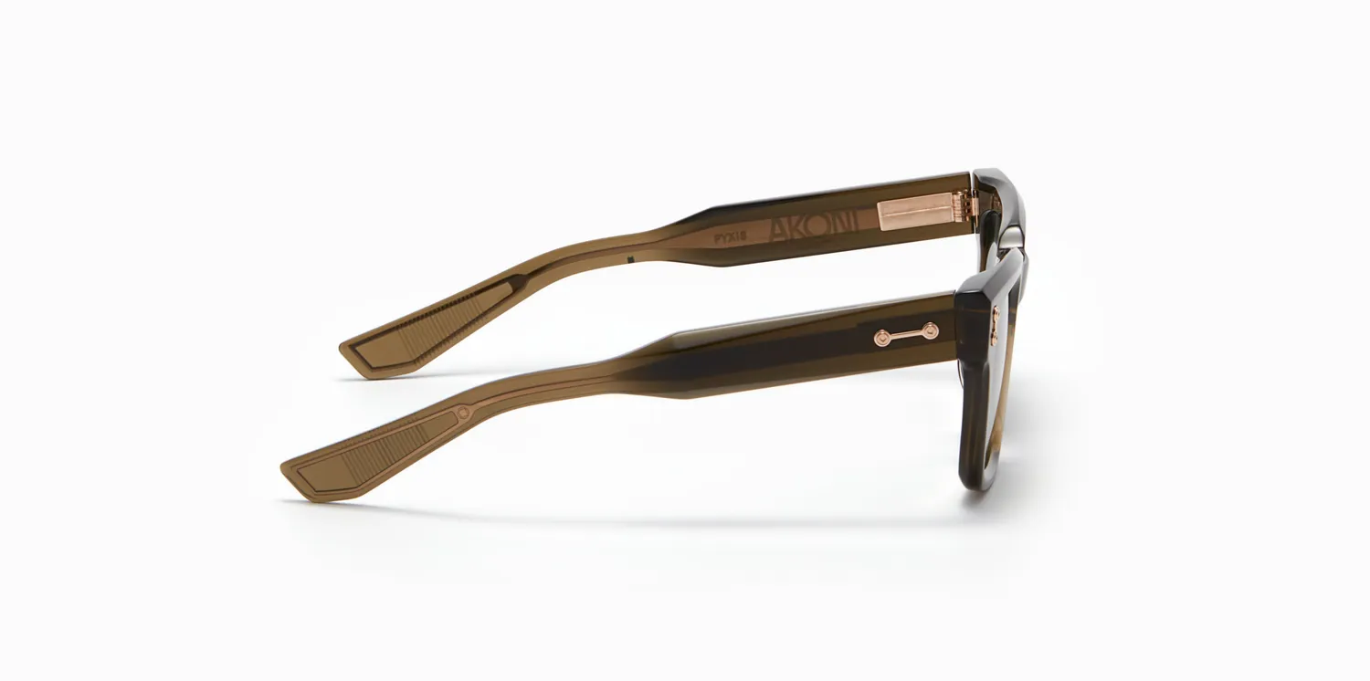 Akoni Pyxis Sonnenbrille Crystal Olive Acetat