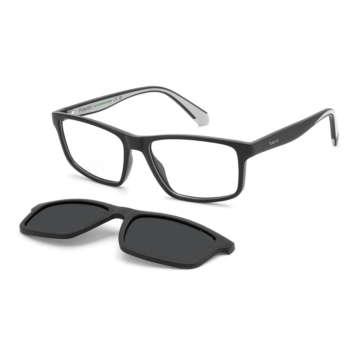 Polaroid PLD D622/C Brille Mattschwarz mit Clip sportlich