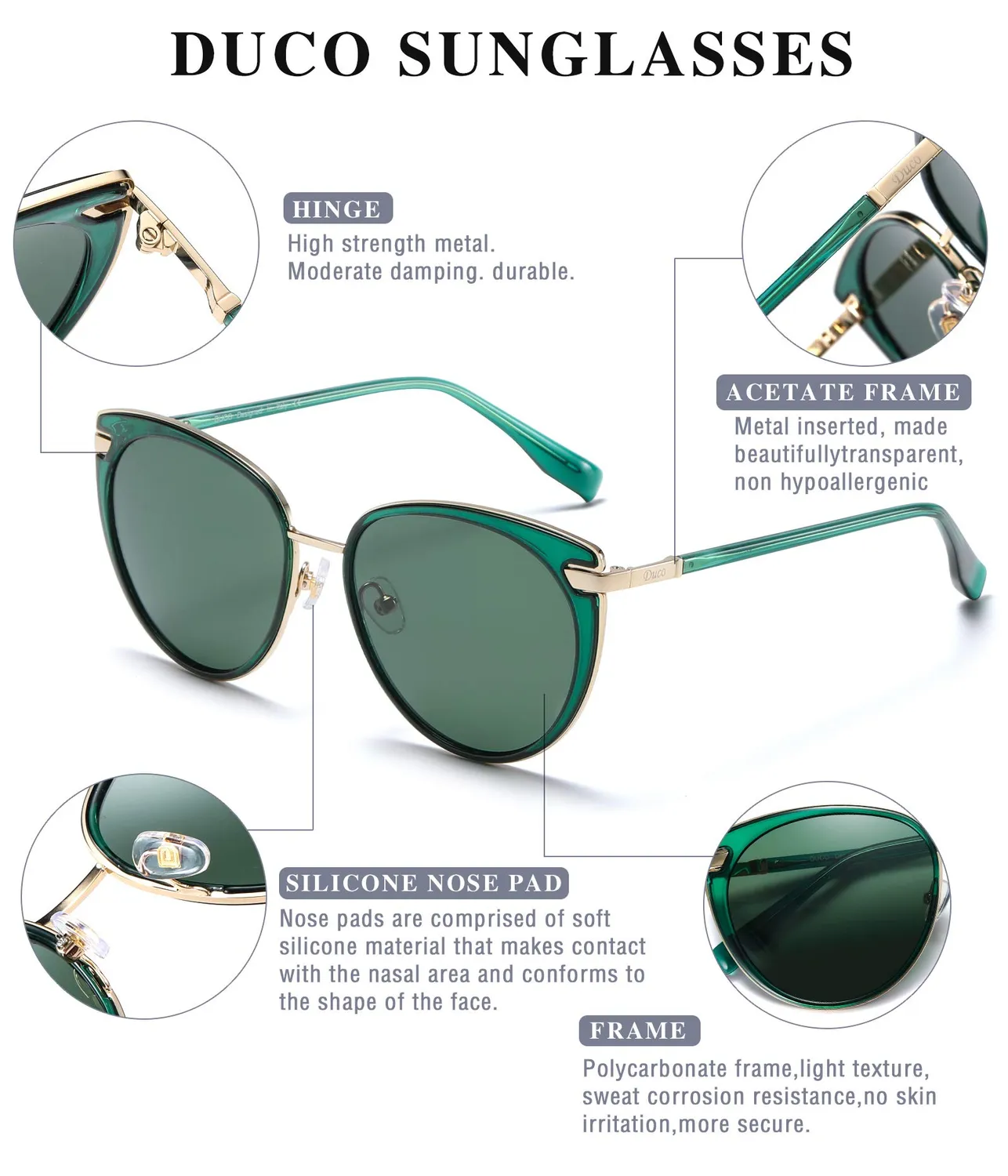 DUCO DC1222 Damen Sonnenbrille polarisiert UV400