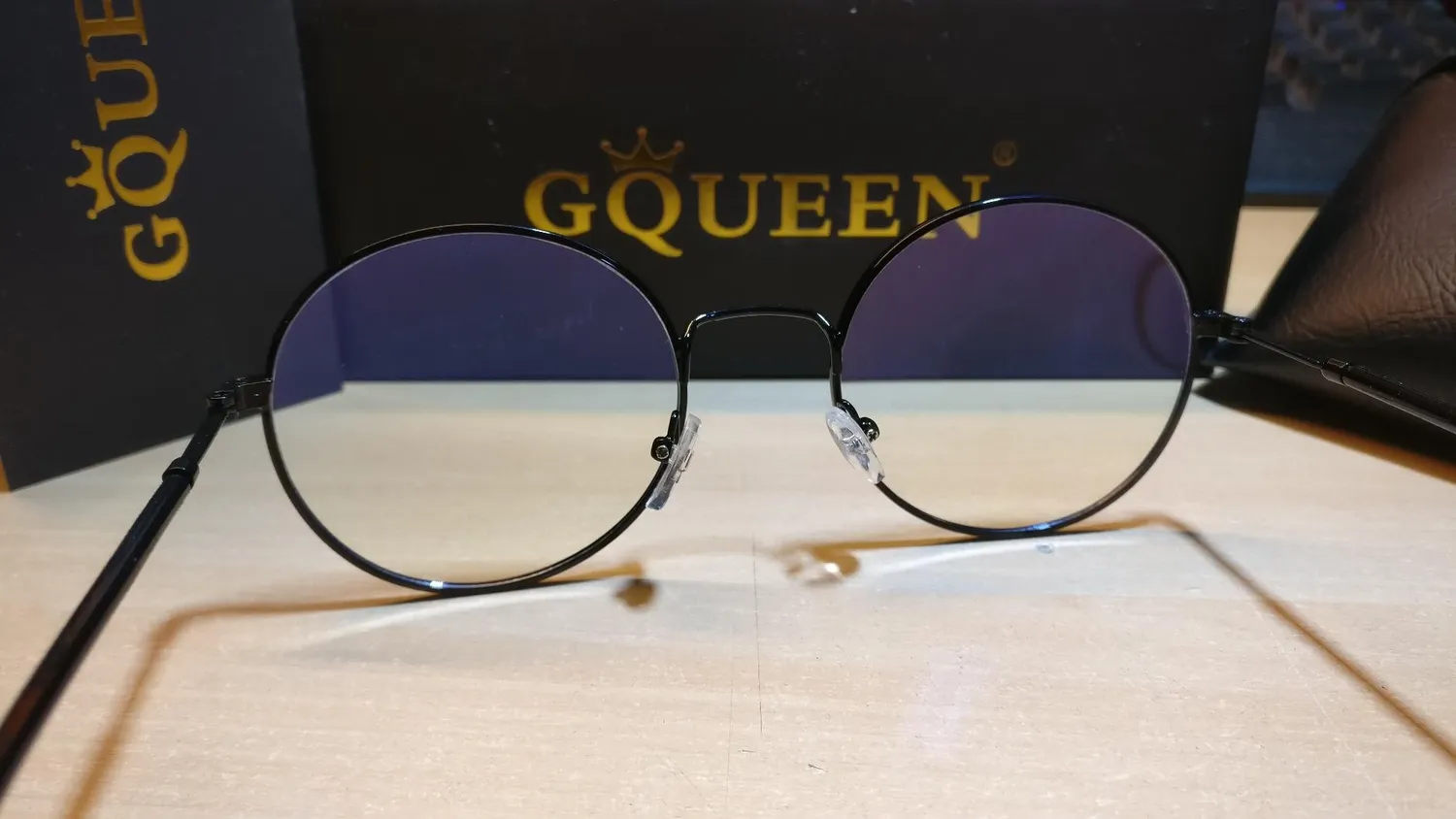 GQUEEN GQ40 Blaulichtfilter Brille rund ohne Stärke