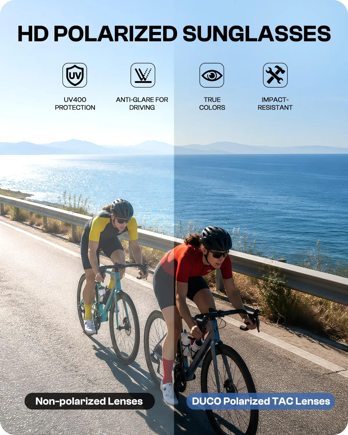 DUCO 0022 Fahrradbrille polarisiert rot