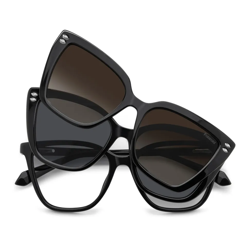 Polaroid PLD D640/C2 Brille Schwarz Clip-on Strass