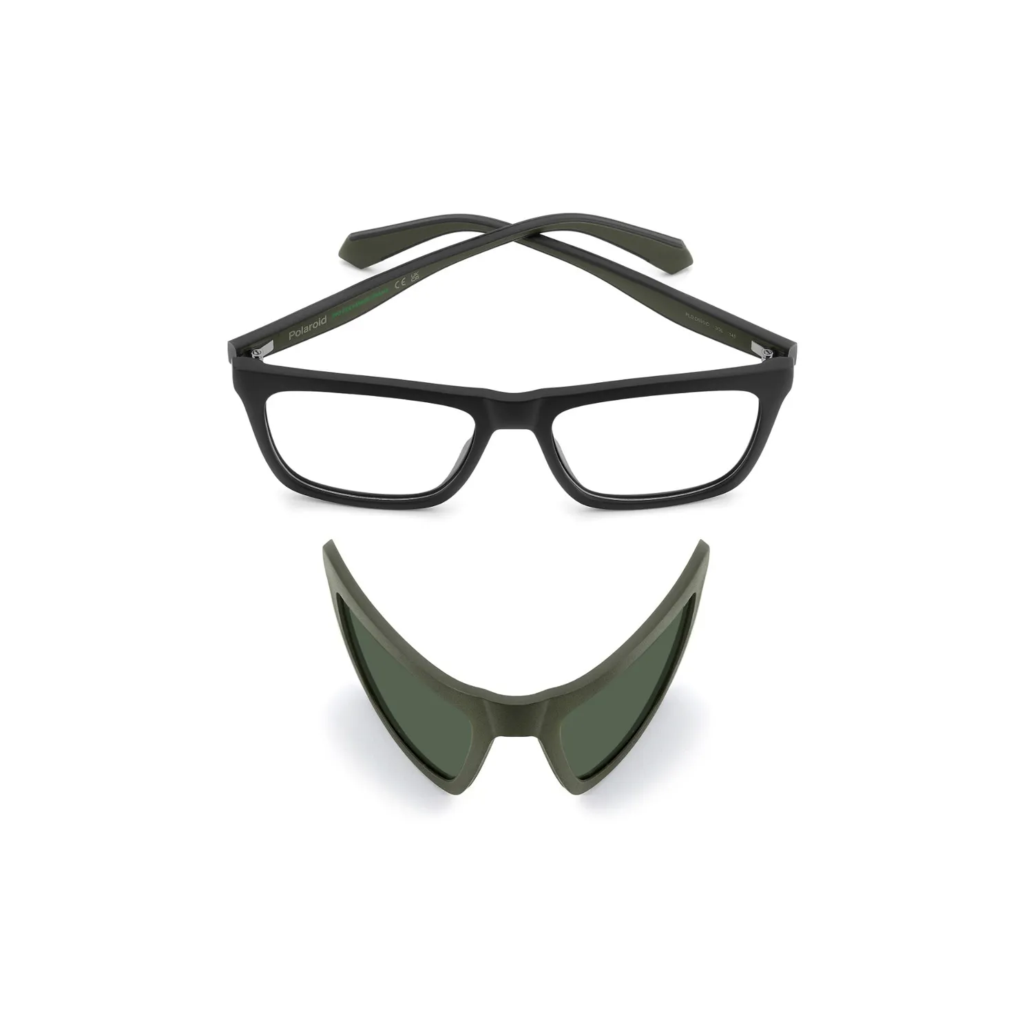 Polaroid PLD D591/C Brille Matte-Schwarz mit Clip-on