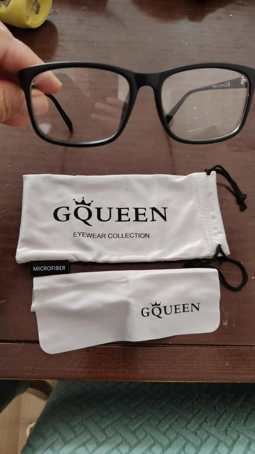GQUEEN PO2 Brille ohne Stärke Braun UV400