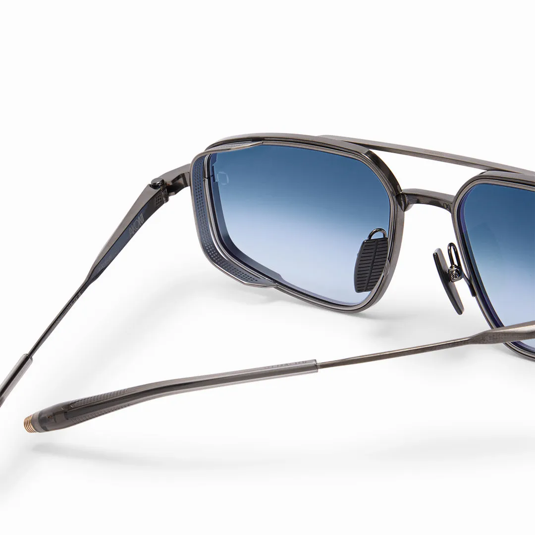 Akoni Delta Atlantis Sonnenbrille Brushed Black Rhodium