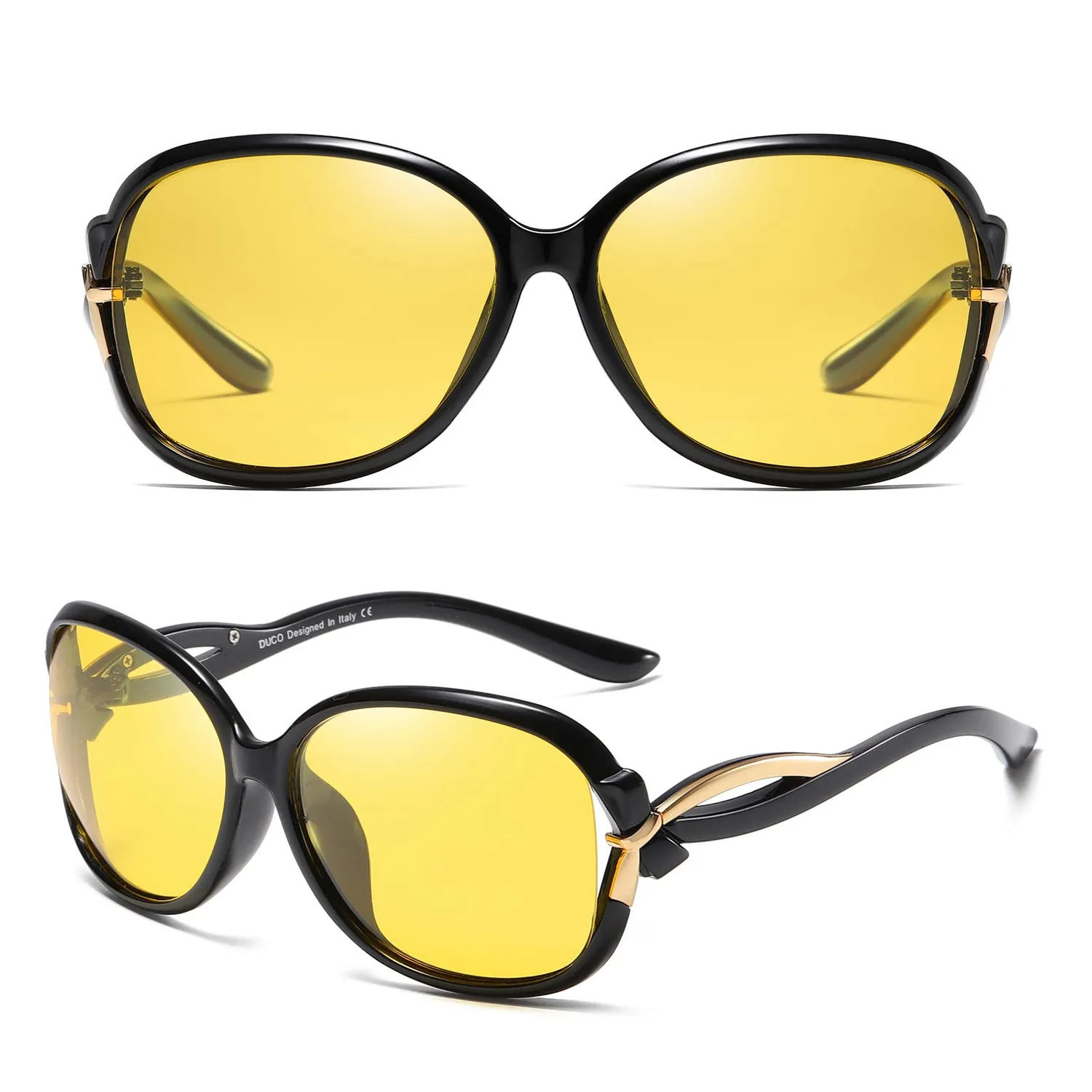 DUCO 2229Y Nachtfahrbrille gelb schwarz Damen