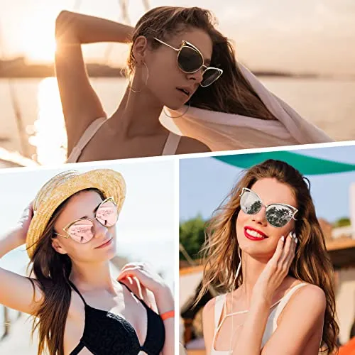 GQUEEN MT3 Cat Eye Sonnenbrille Damen polarisiert übergroß