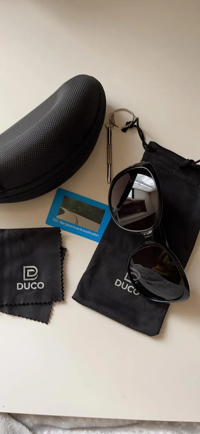 DUCO 6214 Sonnenbrille Damen Schwarz Retro UV400