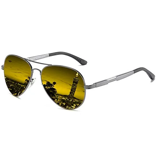 DUCO 3026 Nachtfahrbrille gelb polarisiert Metall