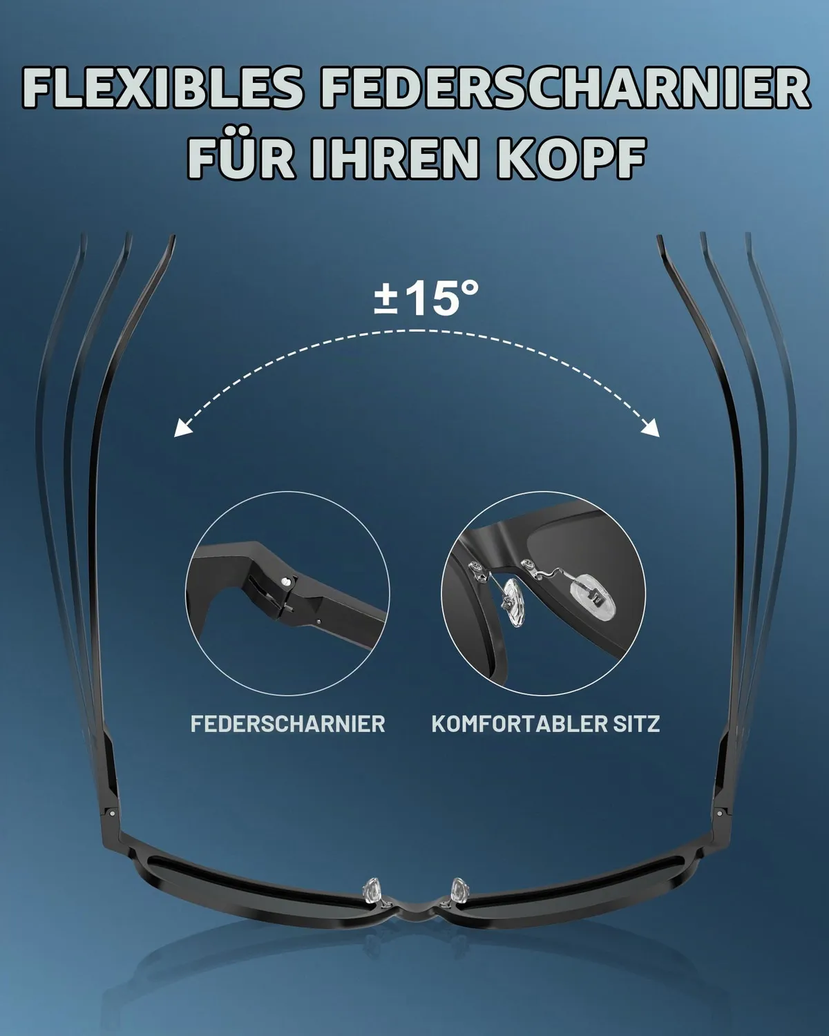 DUCO 3029H Sonnenbrille Schwarz Grau polarisiert