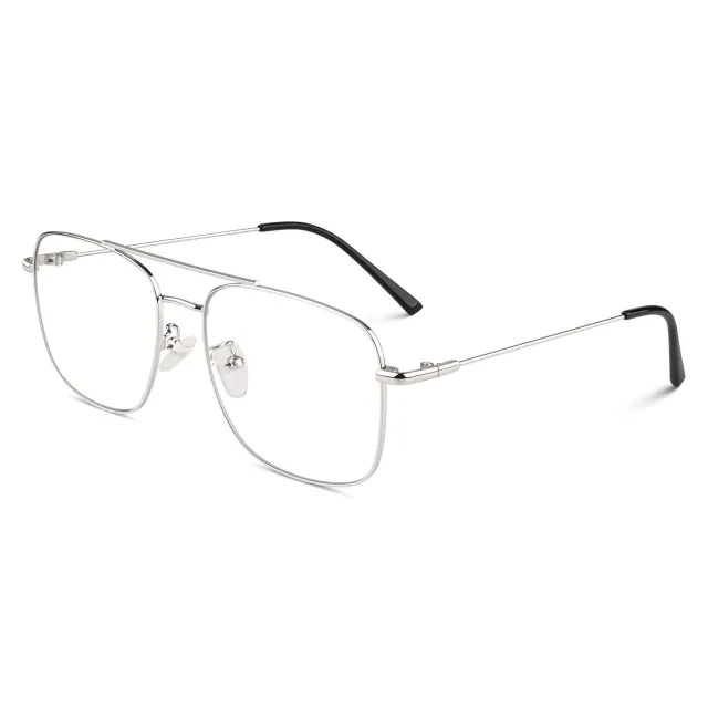 GQUEEN Pilot Brille ohne Stärke 2 Schwarz UV400