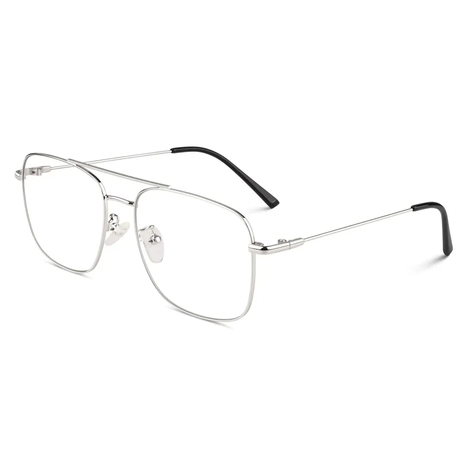 GQUEEN Pilot Brille ohne Stärke 2 Schwarz UV400