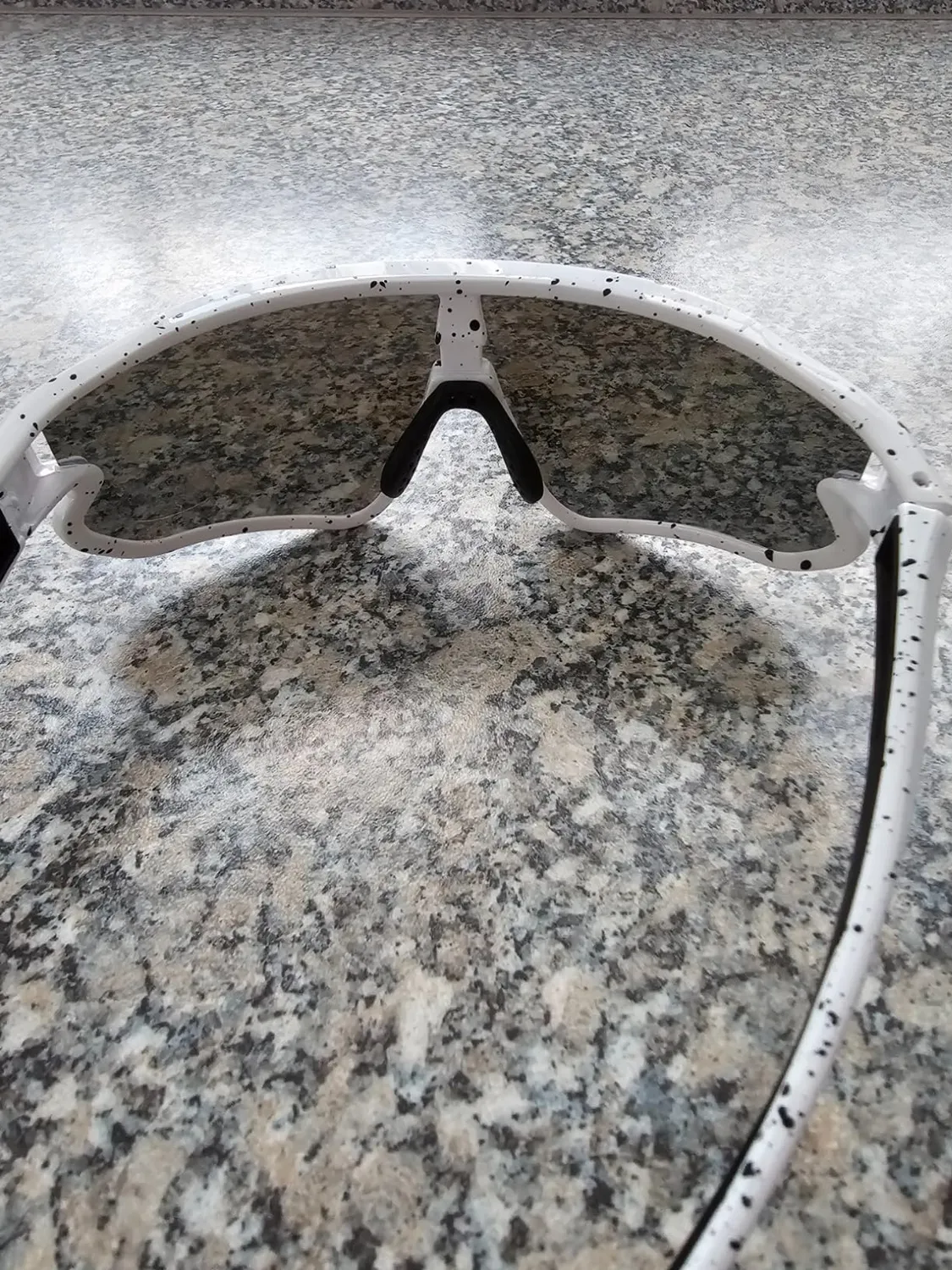 DUCO DC0023 Fahrradbrille weiß-schwarz Revo blau polarisiert