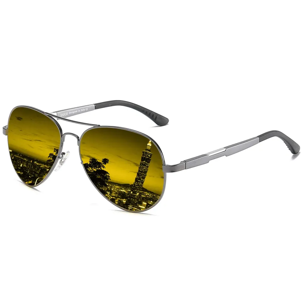 DUCO 3026 Nachtfahrbrille gelb polarisiert Metall