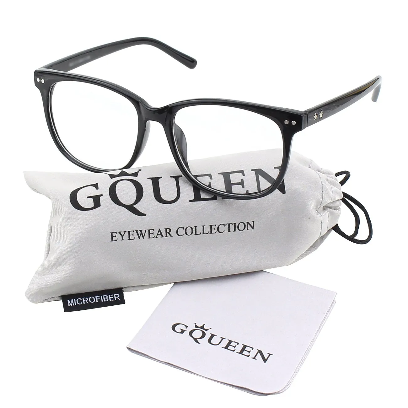 GQUEEN PE1 Hornbrille ohne Stärke schwarz