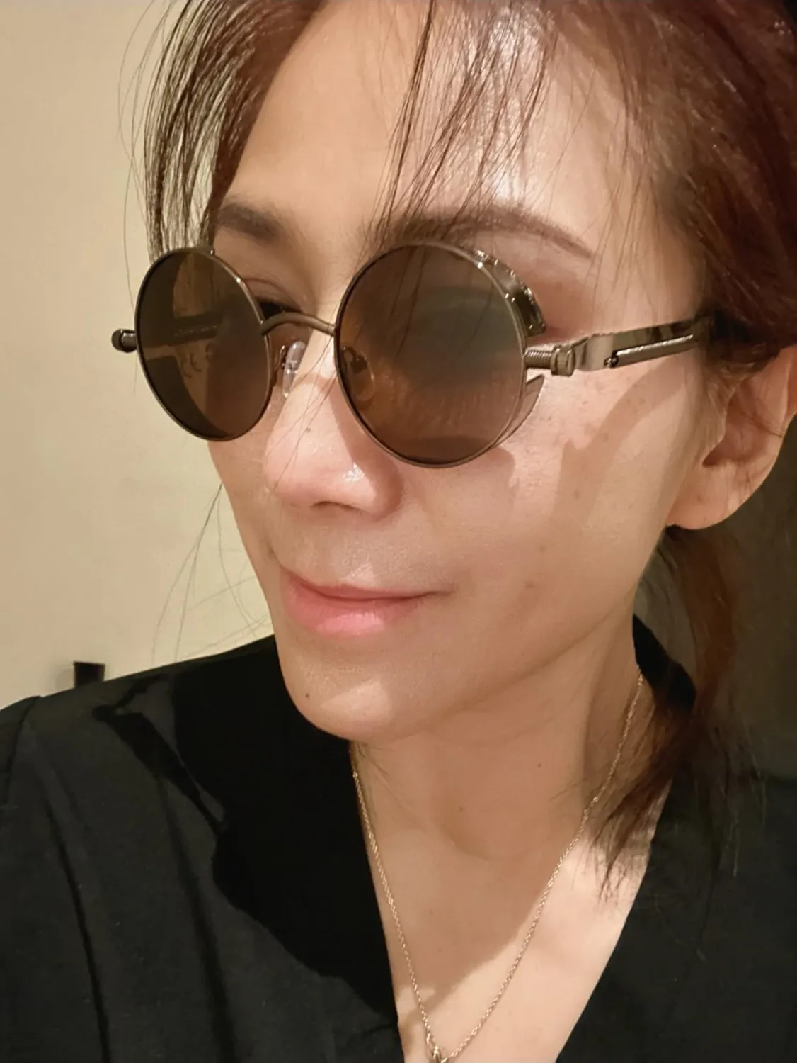 GQUEEN Runde Sonnenbrille Schwarz Grau polarisiert