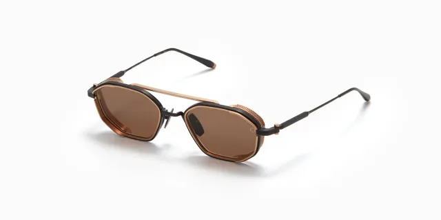 Akoni Optima Eris-Two Sonnenbrille Brushed Black achteckig