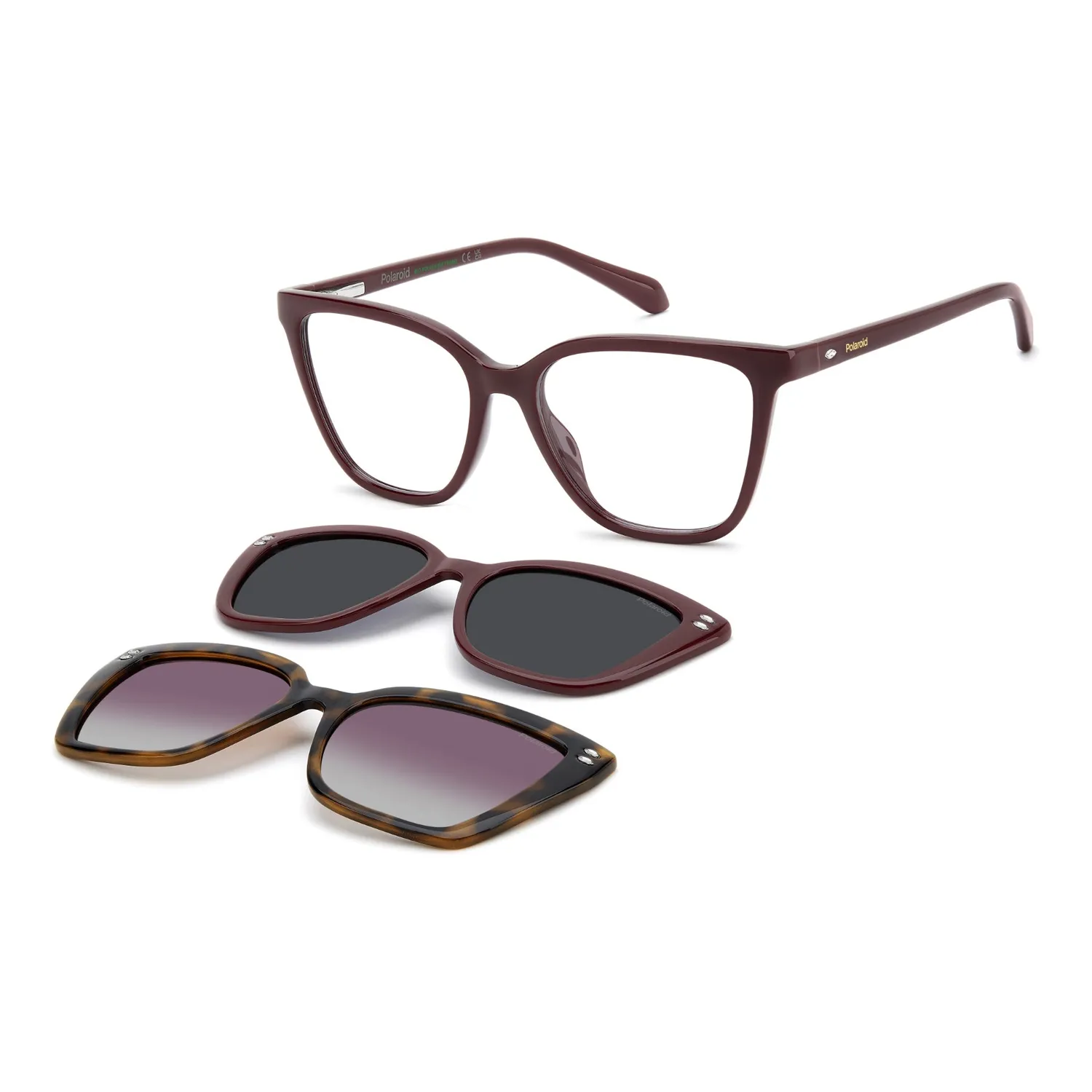 Polaroid PLD D640/C2 Brille Schwarz Clip-on Strass