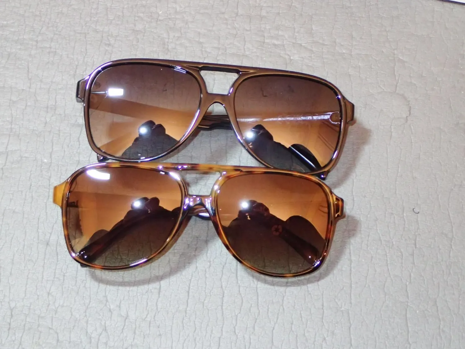 GQUEEN Retro 70s Piloten Sonnenbrille 2er Set