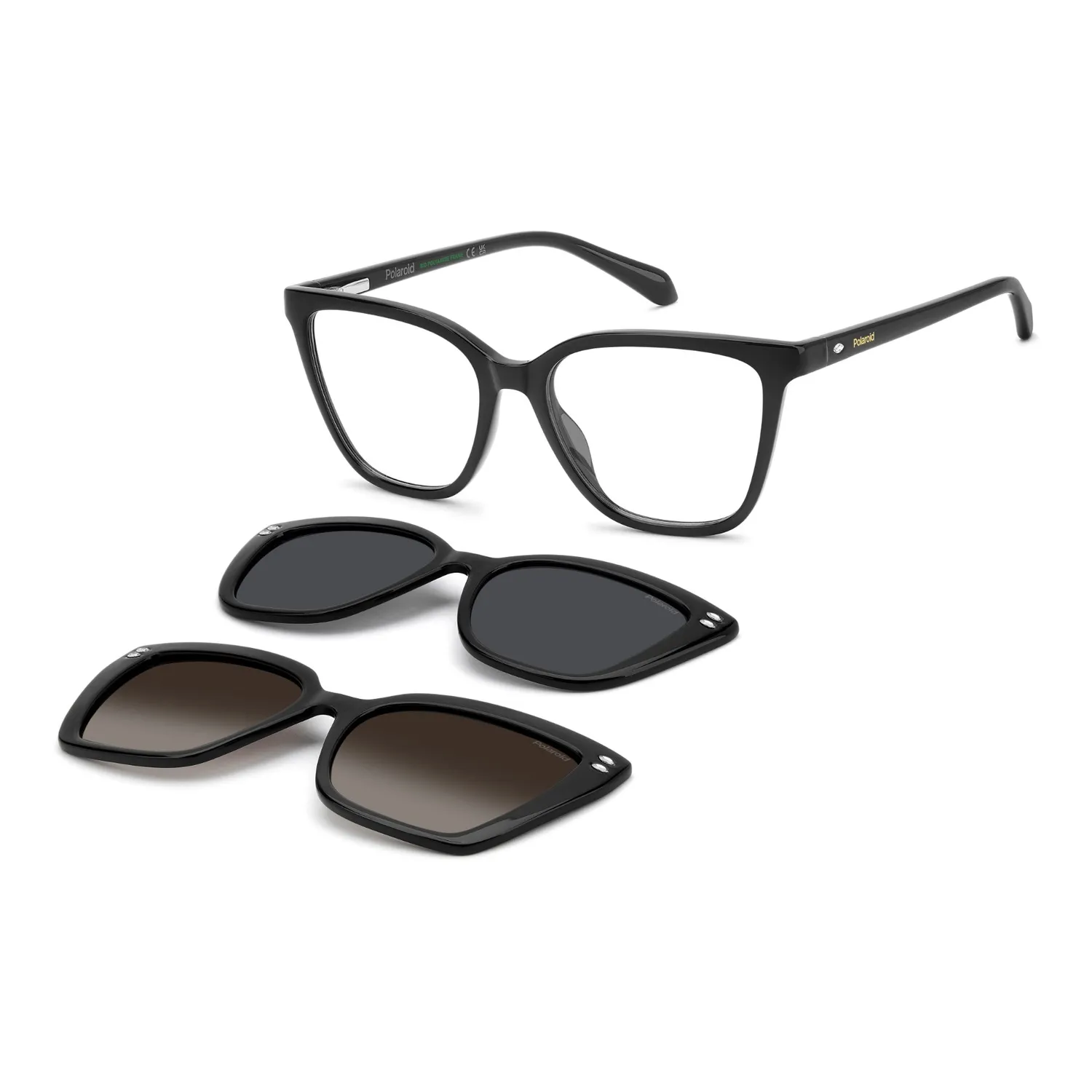 Polaroid PLD D640/C2 Brille Schwarz Clip-on Strass