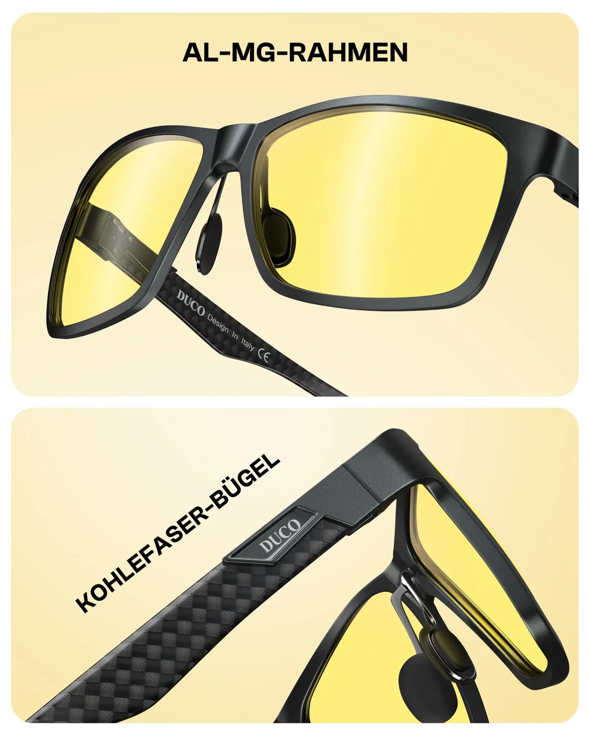 DUCO 8206Y Nachtfahrbrille polarisiert ultraleicht