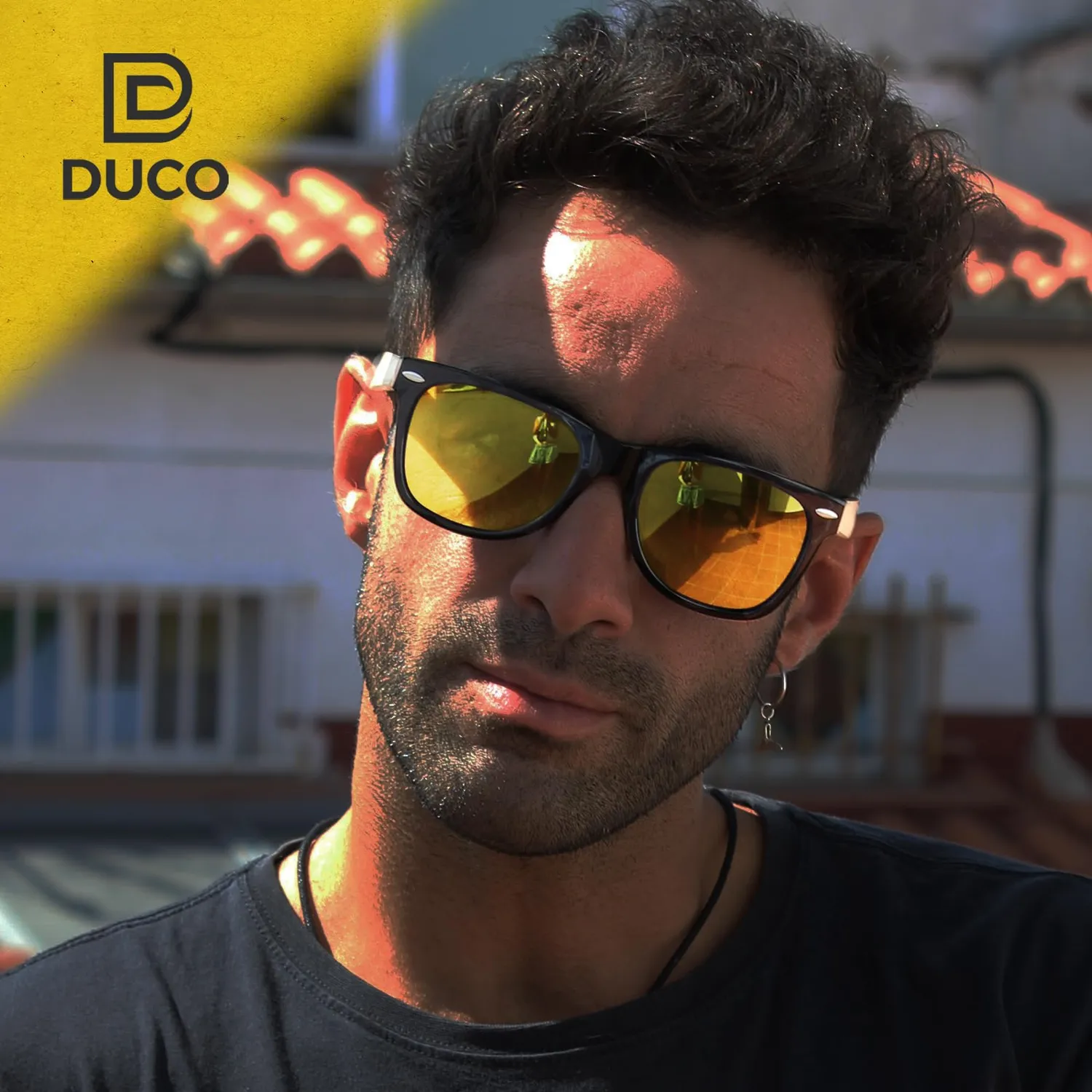 DUCO 2141Y Nachtfahrbrille Holz polarisiert gelb