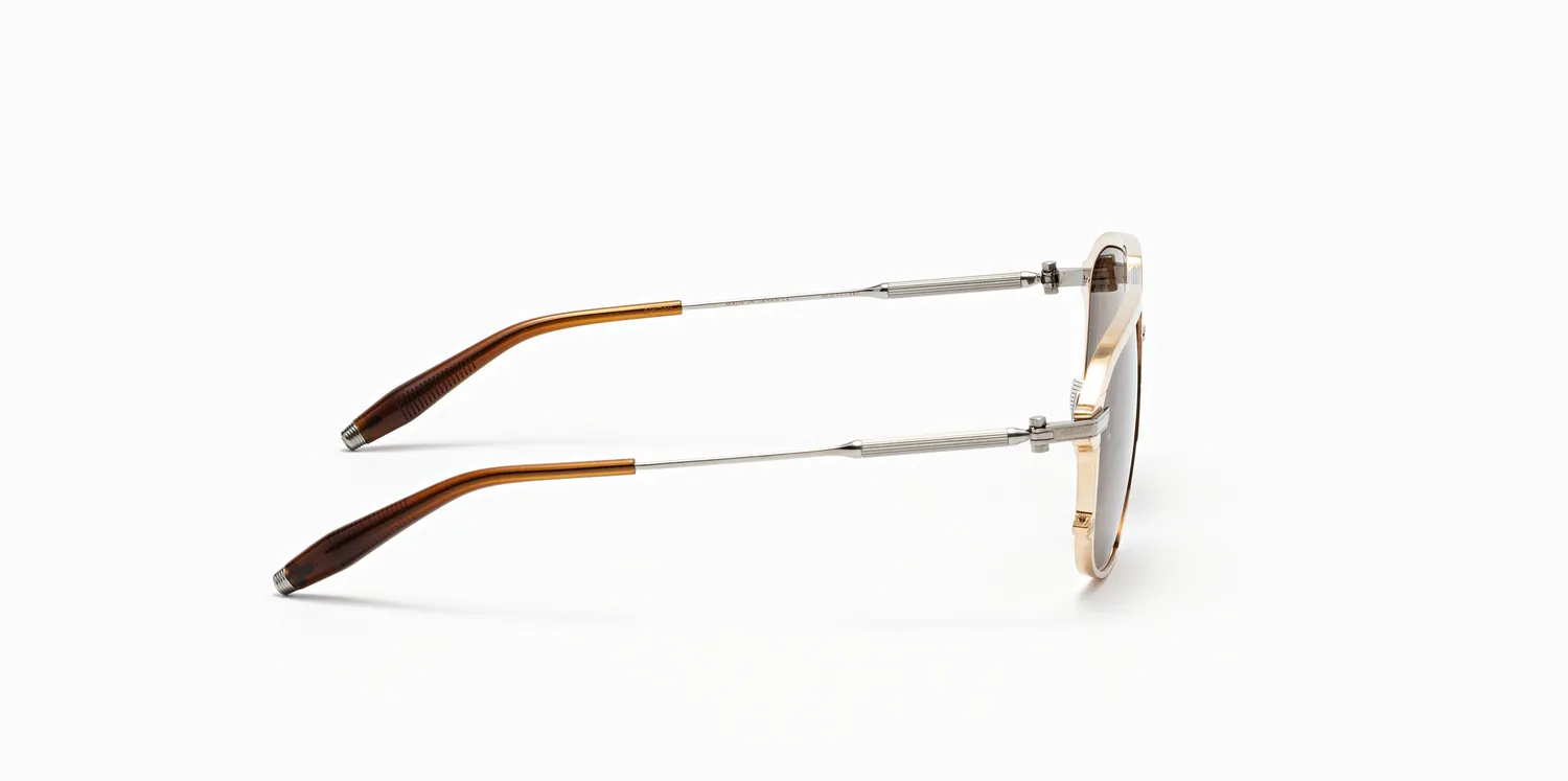 Akoni Icarus Sonnenbrille Brushed White Gold 58