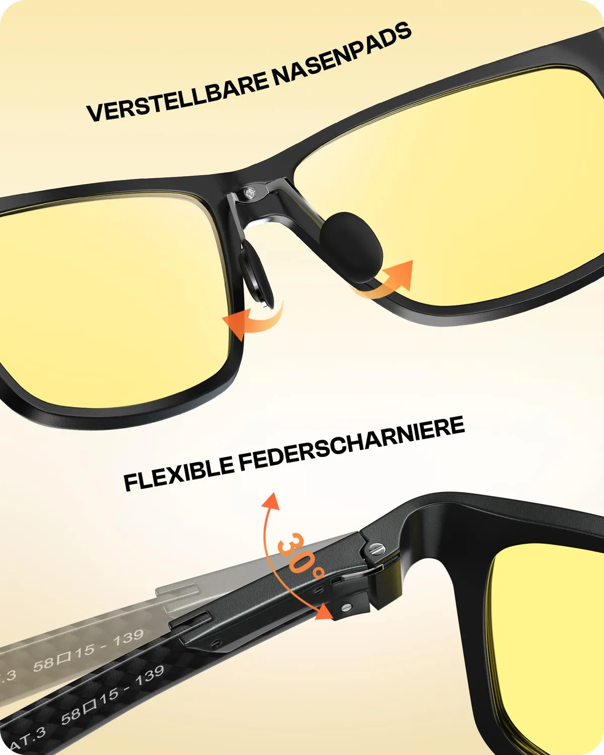 DUCO 8206Y Nachtfahrbrille polarisiert ultraleicht