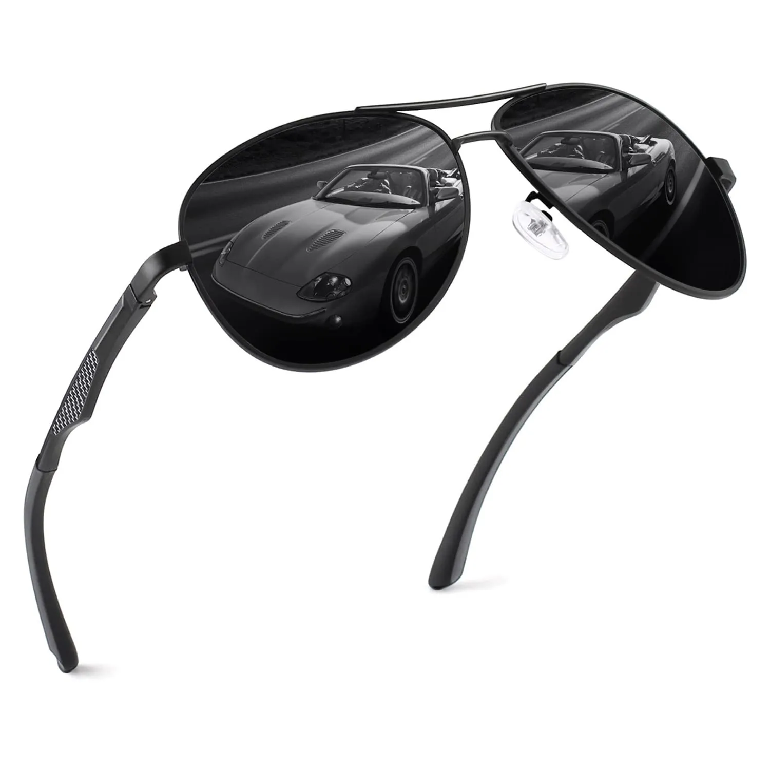 GQUEEN Pilotenbrille polarisiert grau-grün UV400