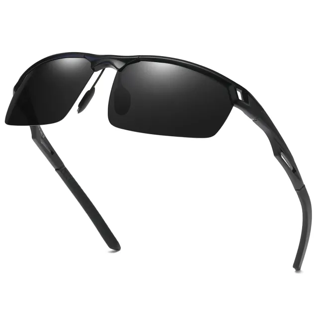 DUCO 8550 Sonnenbrille Herren Schwarz Grau polarisiert