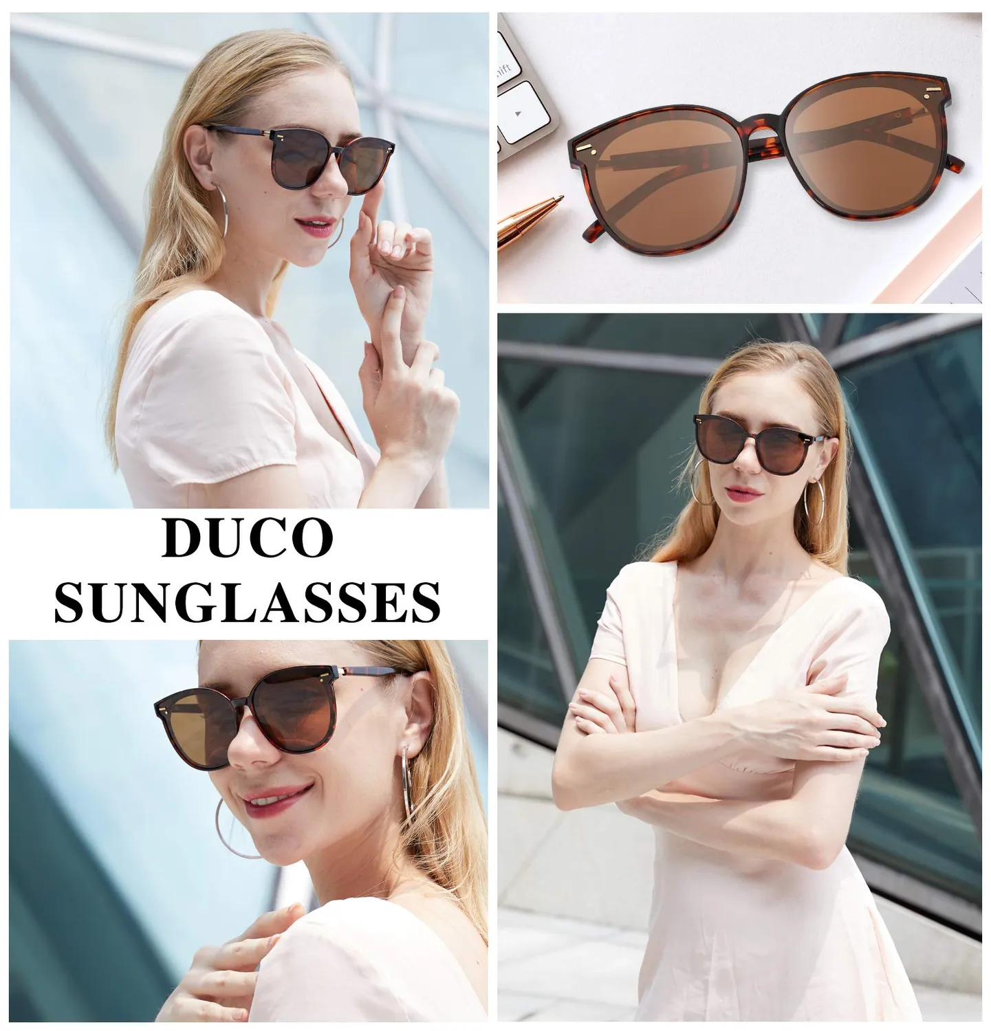 DUCO W017 Sonnenbrille Damen polarisiert übergroß