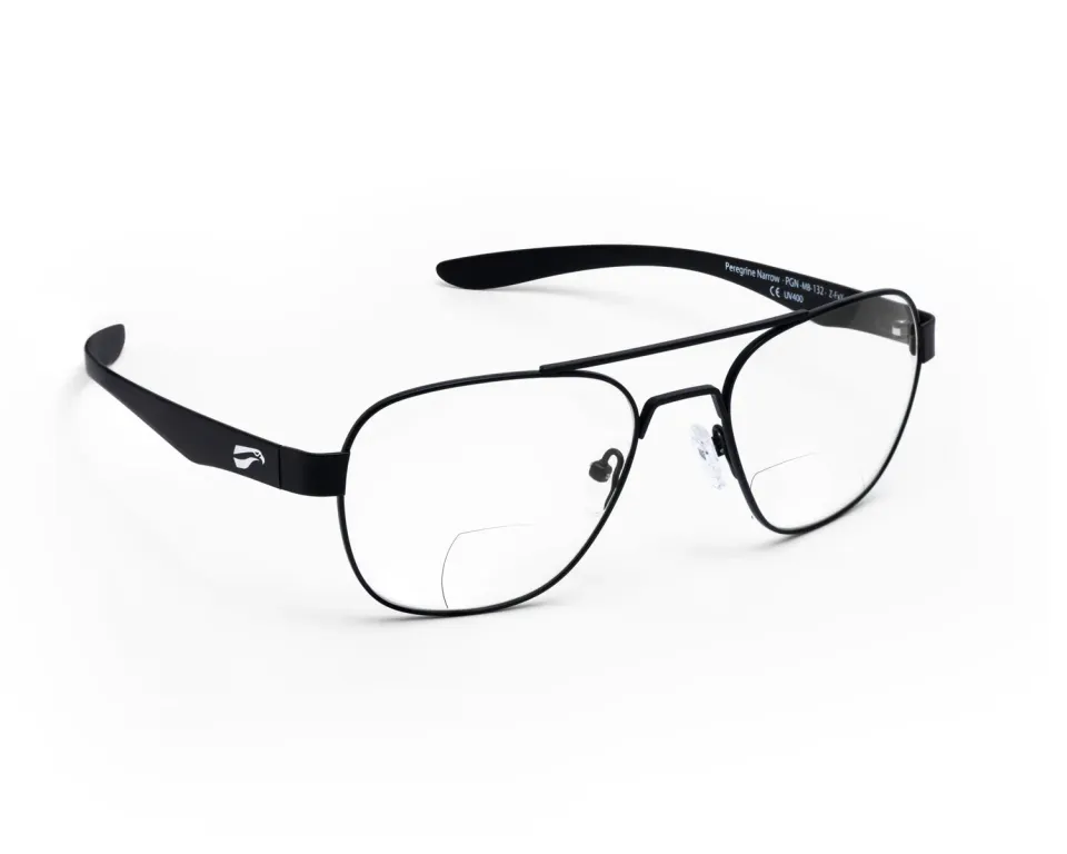 Flying Eyes Peregrine Titanium Non-RX Bifocals Brille Narrow +2,0
