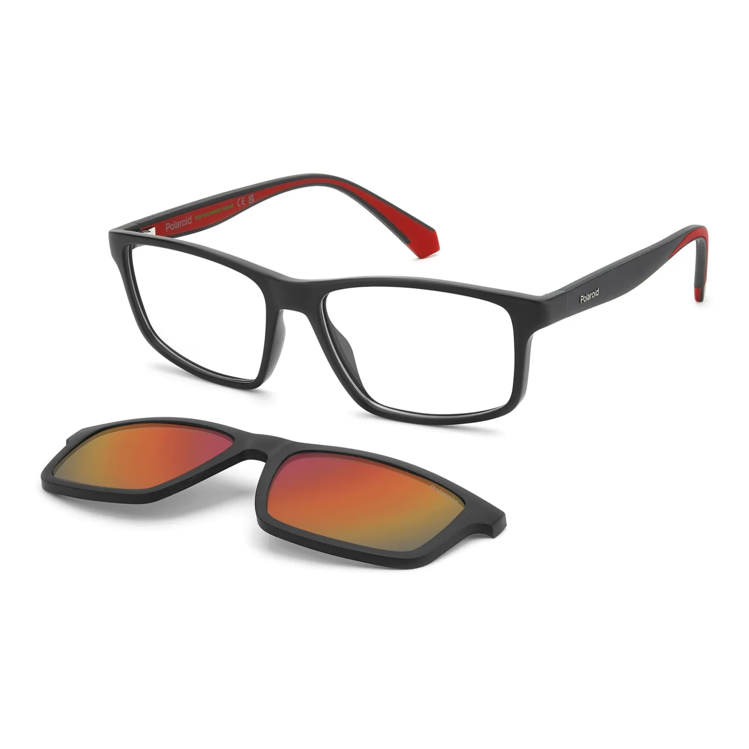 Polaroid PLD D622/C Brille Mattschwarz mit Clip sportlich