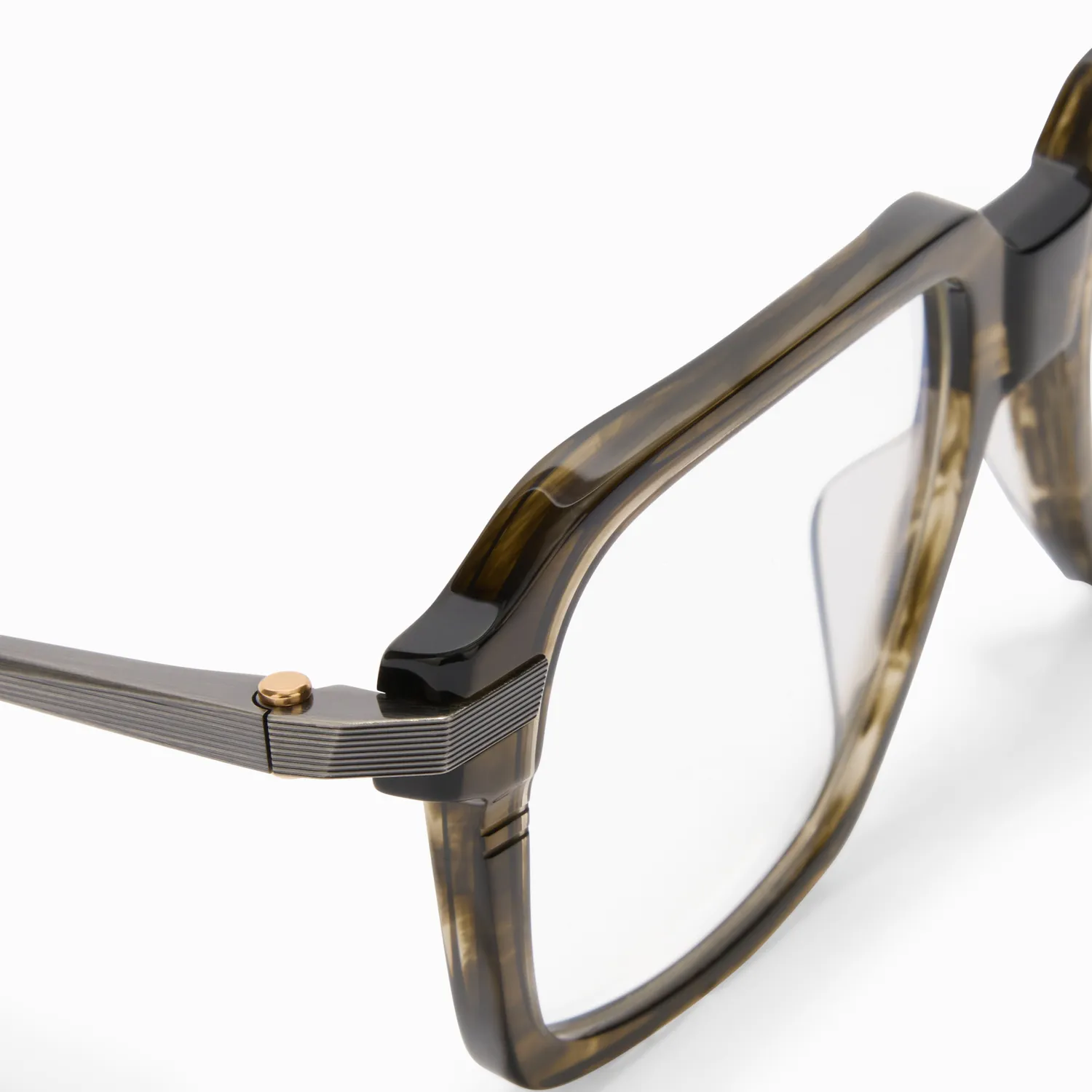Akoni Vera Etere Brille Green Swirl Eckig Unisex Acetat