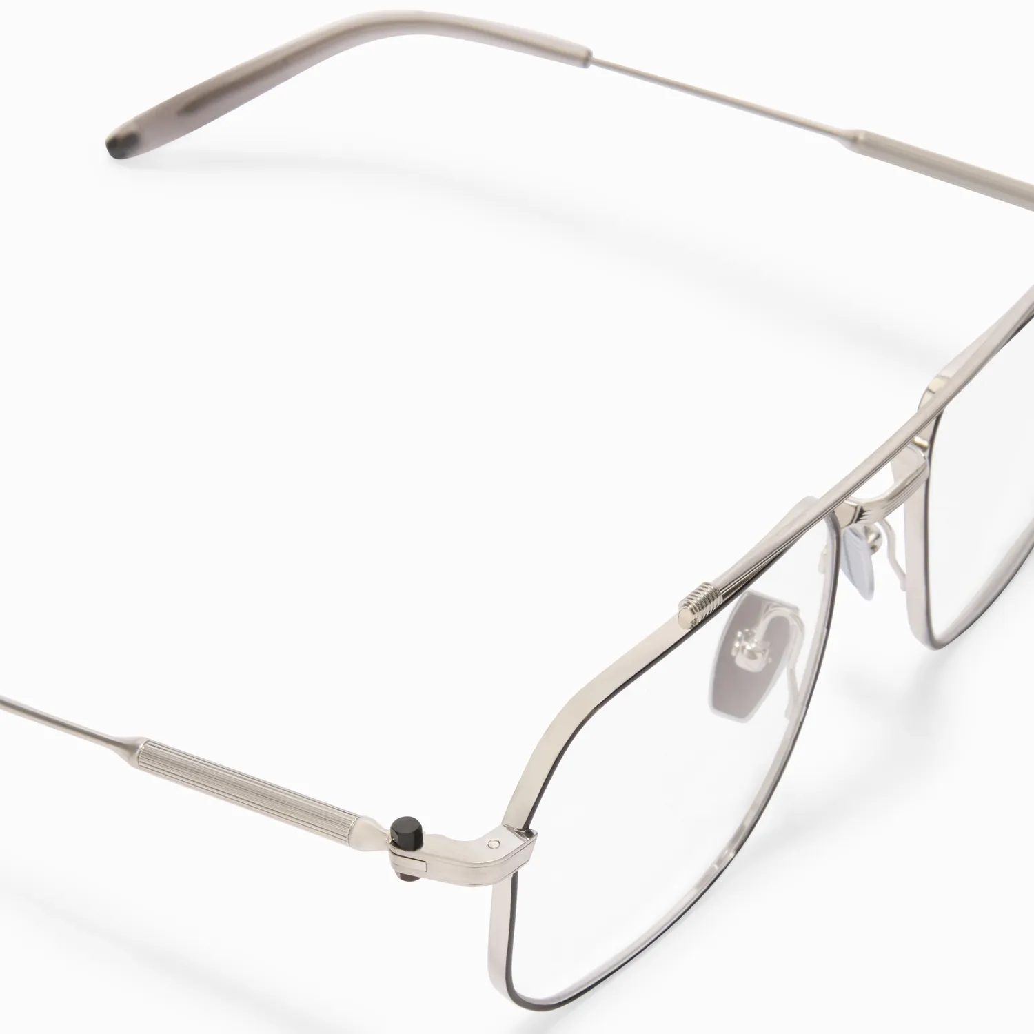 Akoni Delta Atlas Brille Silber Metall 80er