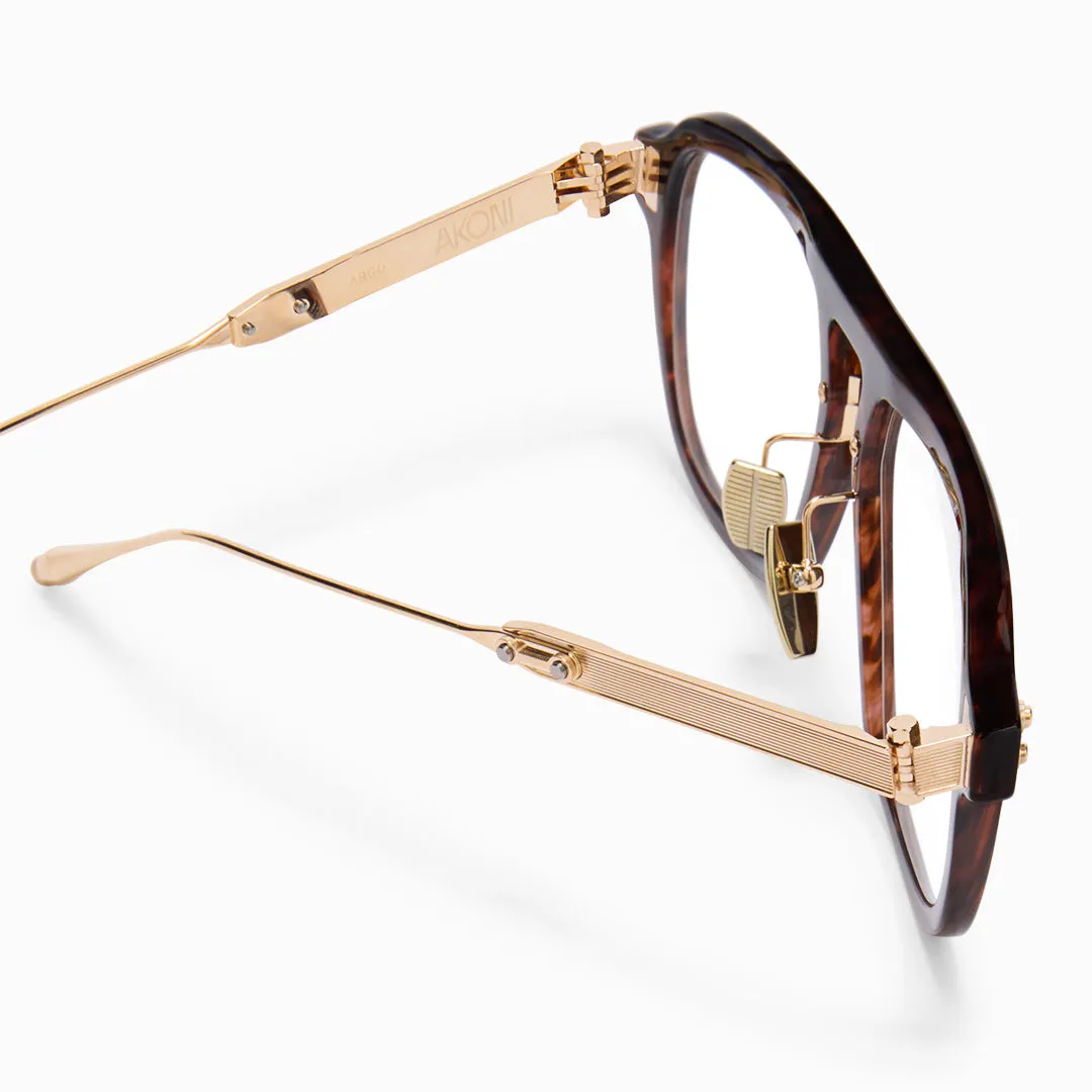 Akoni Etere Argo Brille Havana Universal Fit Metall