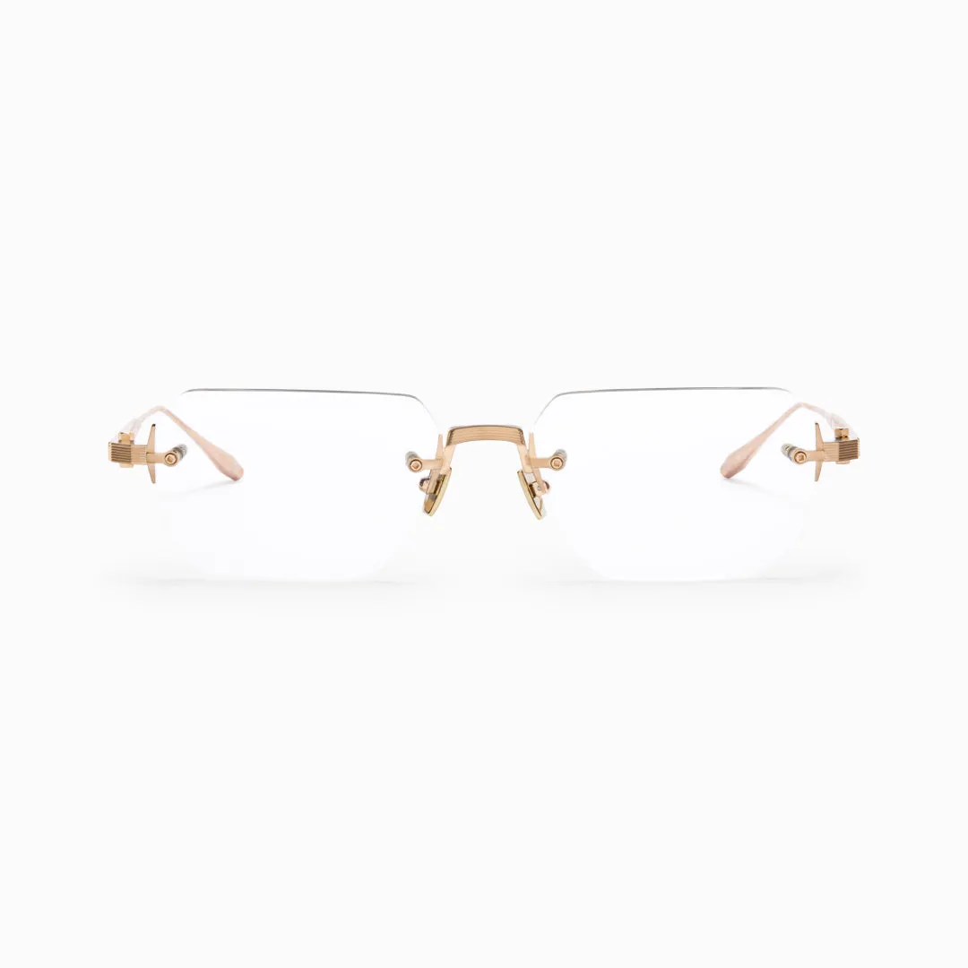 Akoni Delta Juno Four Brille Brushed 12k Gold randlos