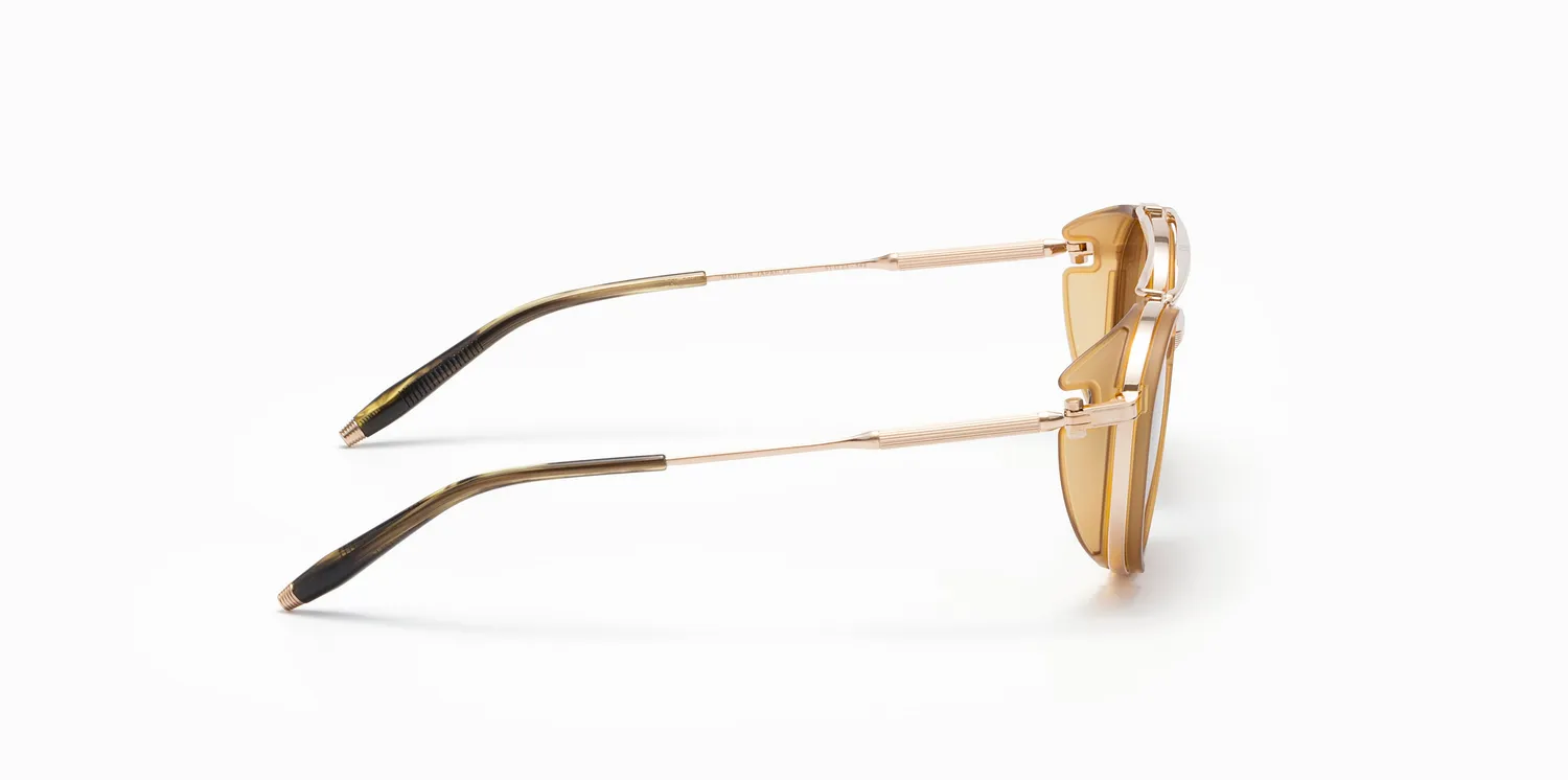 Akoni Horizon Skymapper Sonnenbrille Brushed White Gold Gletscher