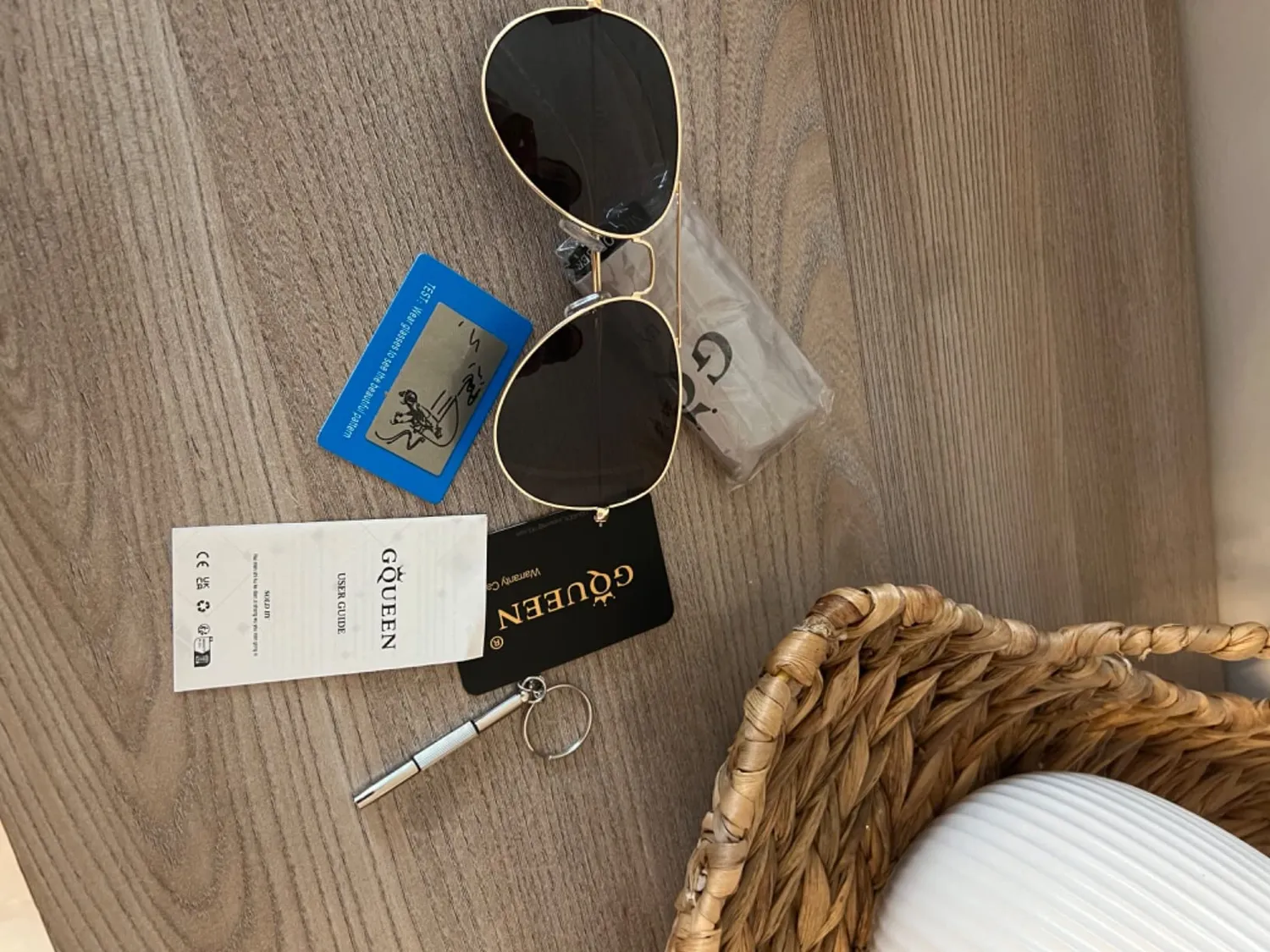 GQUEEN Pilotenbrille polarisiert Metall 58mm UV400