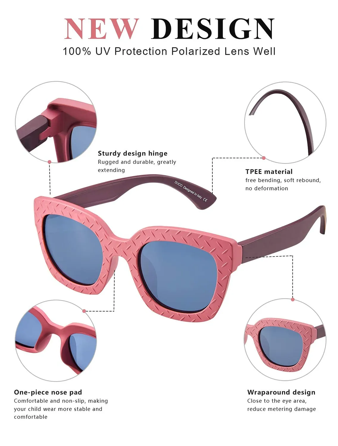 DUCO K019 Kinder Sportbrille polarisiert 6-12 Jahre