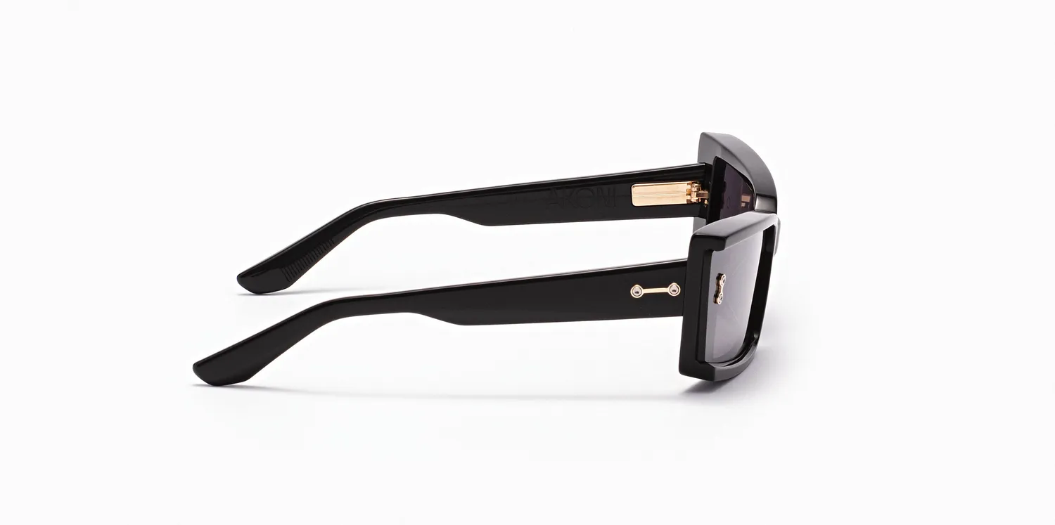 Akoni Etere Lynx Sonnenbrille Schwarz Cat-Eye