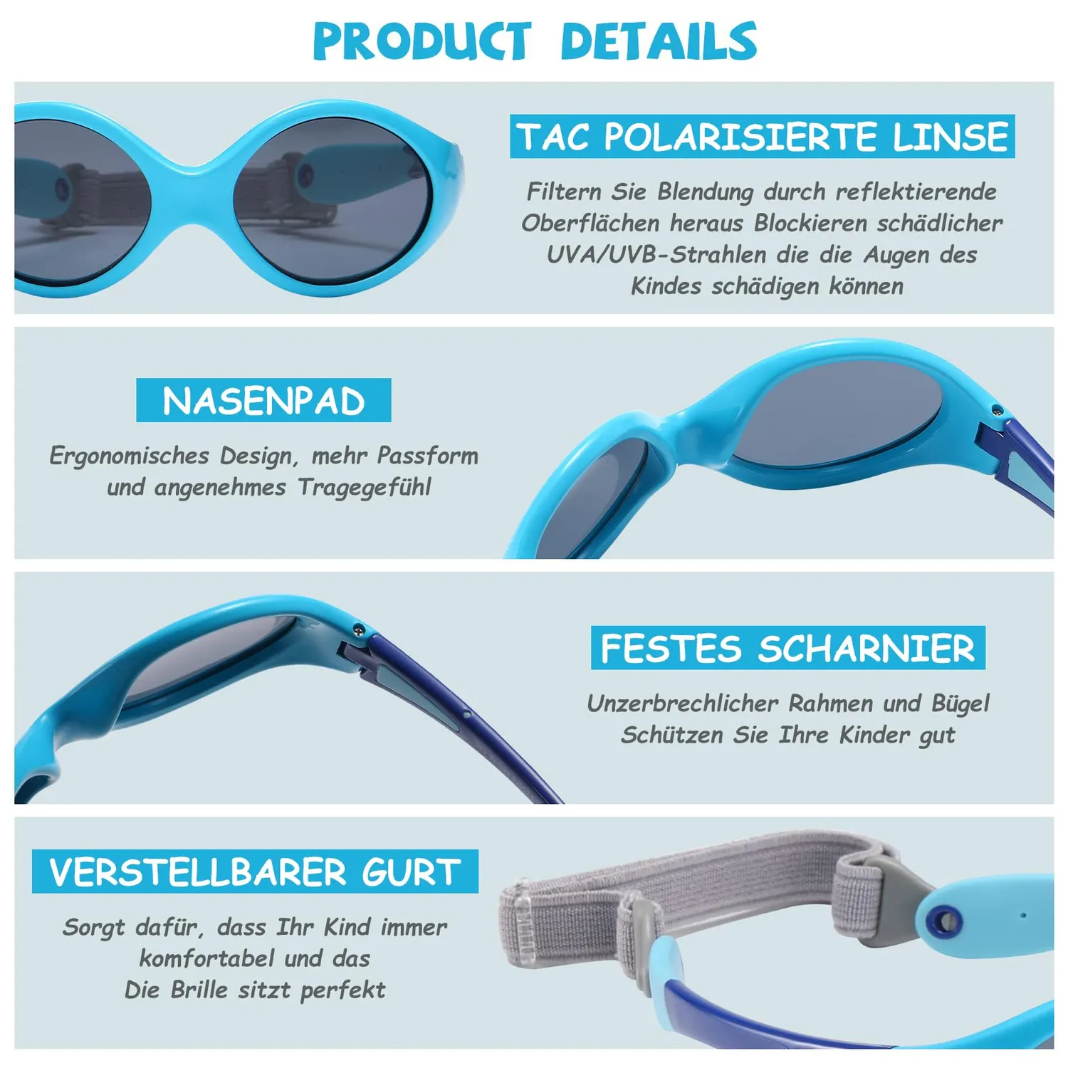 DUCO K012 Kinder Sonnenbrille polarisiert UV400