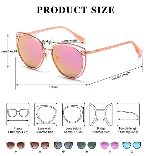 DUCO DC1222 Damen-Sonnenbrille polarisiert vintage