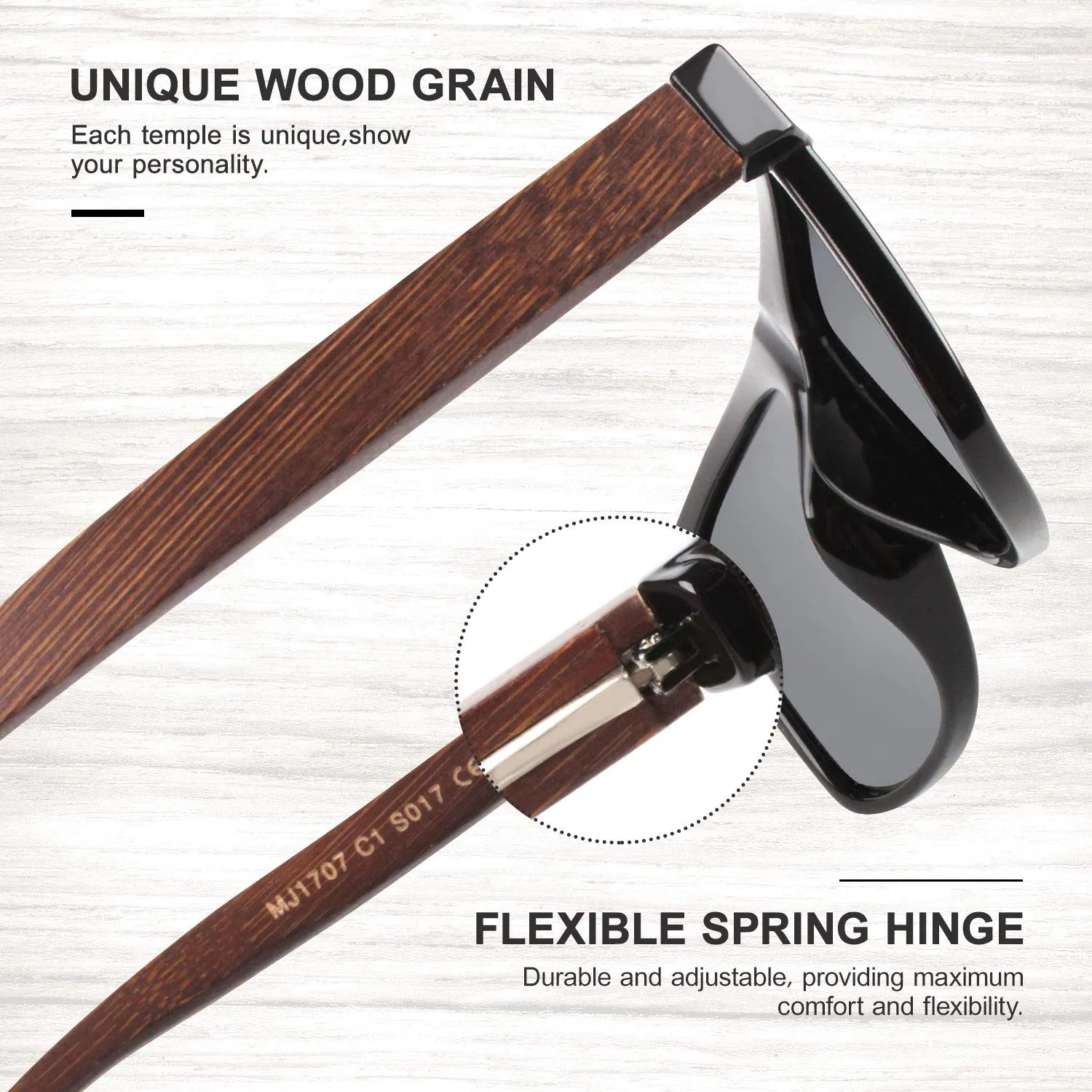 GQUEEN Holz Sonnenbrille polarisiert Walnuss UV400
