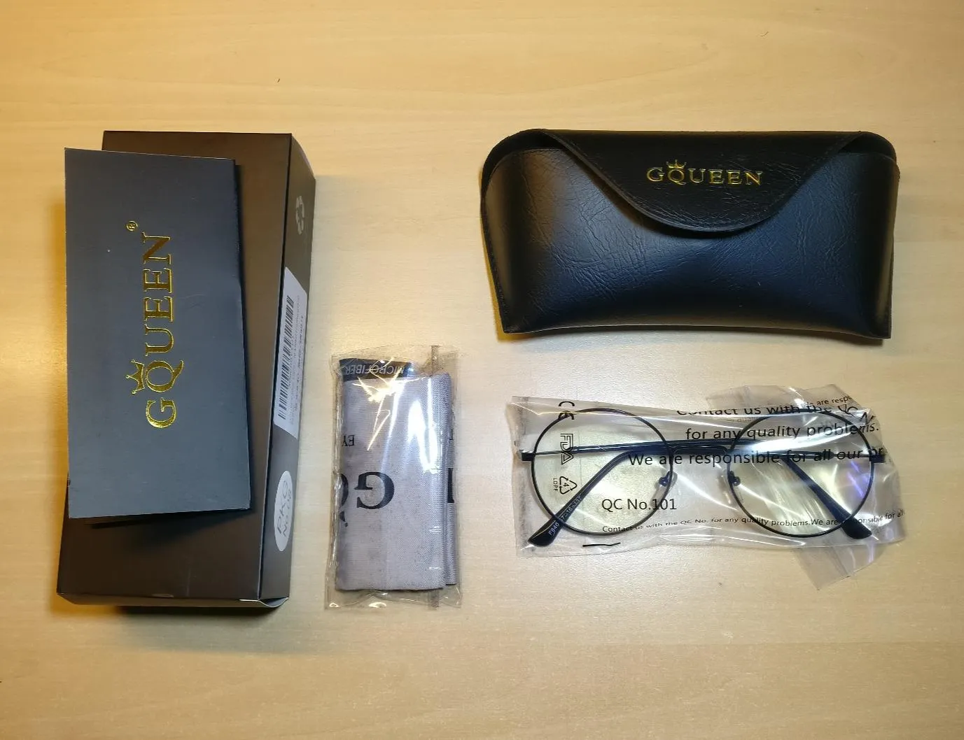GQUEEN GQ40 Blaulichtfilter Brille rund ohne Stärke