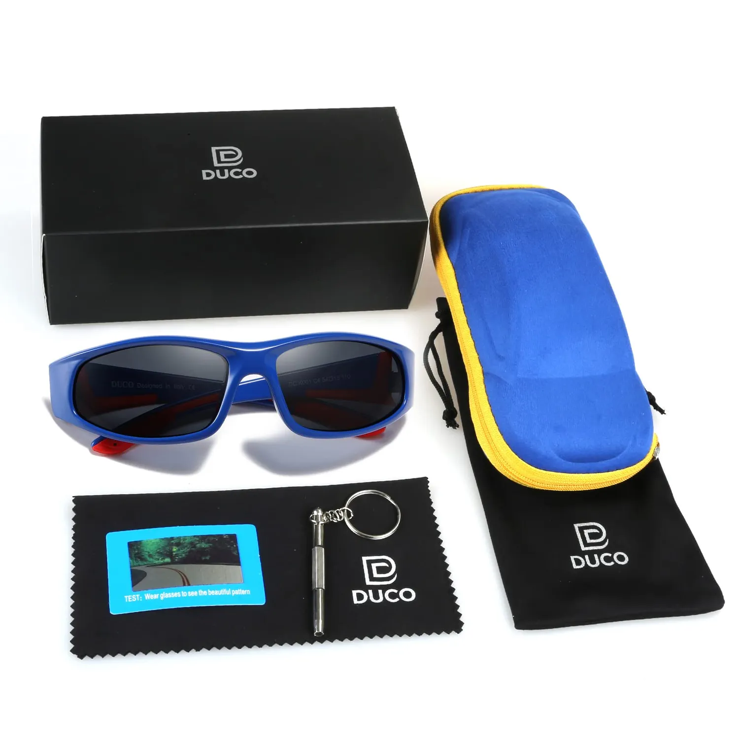 DUCO K001 Kinder Sonnenbrille blau-rot polarisiert