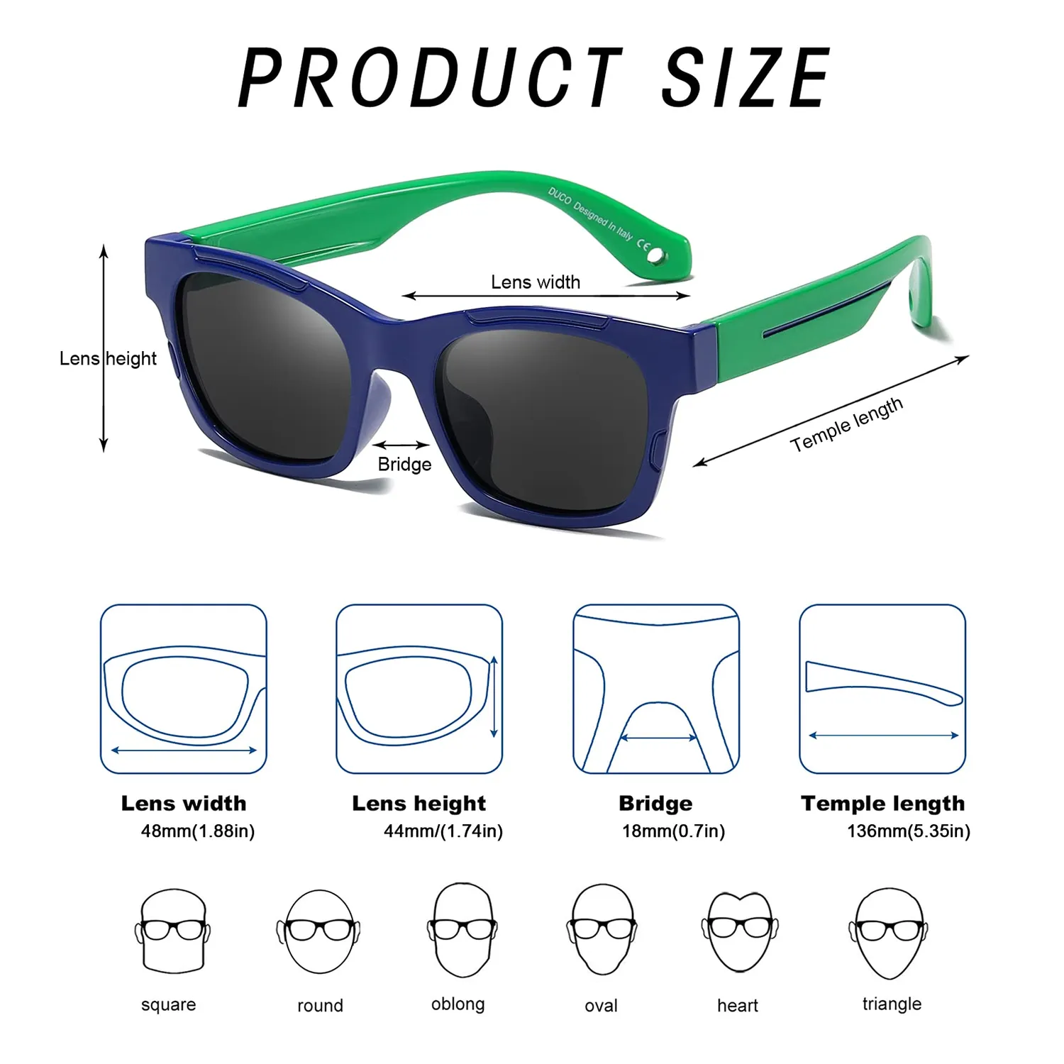 DUCO K019 Kids Sonnenbrille flexibel polarisiert